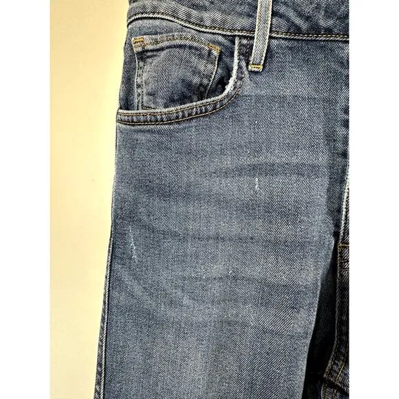 SUNDRY Women's Embroidered Love Rainbow Cropped Denim Jeans Blue Size 27