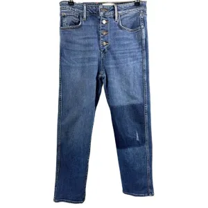SUNDRY Women's Embroidered Love Rainbow Cropped Denim Jeans Blue Size 27