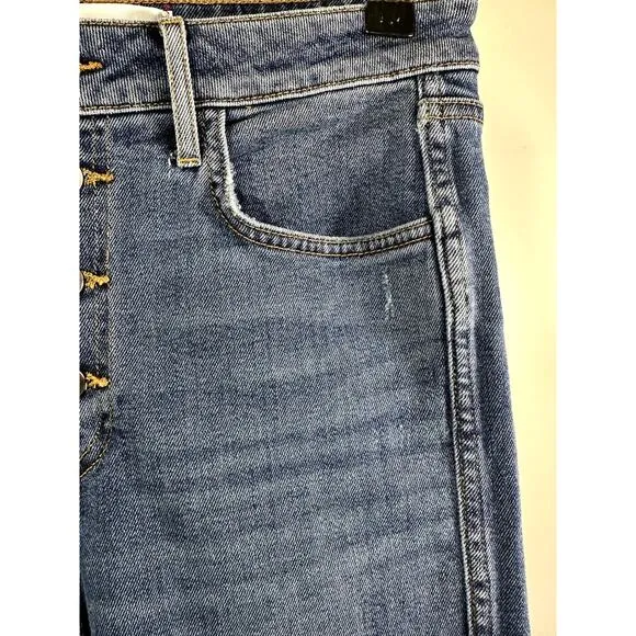 SUNDRY Women's Embroidered Love Rainbow Cropped Denim Jeans Blue Size 27
