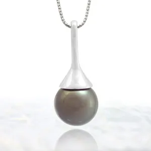 Tahitian pearl pendant - Sterling silver