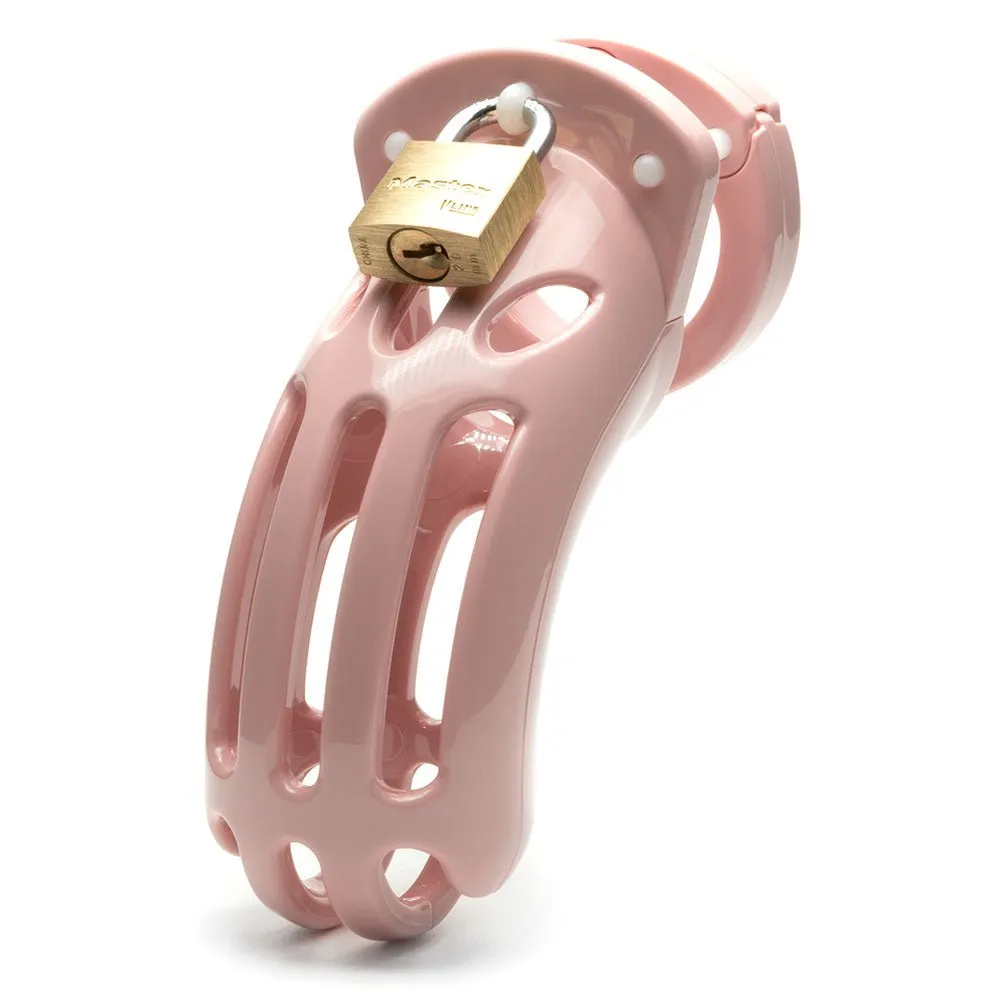 The Curve Chastity 3.75 Inch Cock Cage Kit - Pink