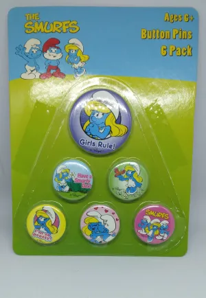 The Smurfs 6 pack of Button Pins