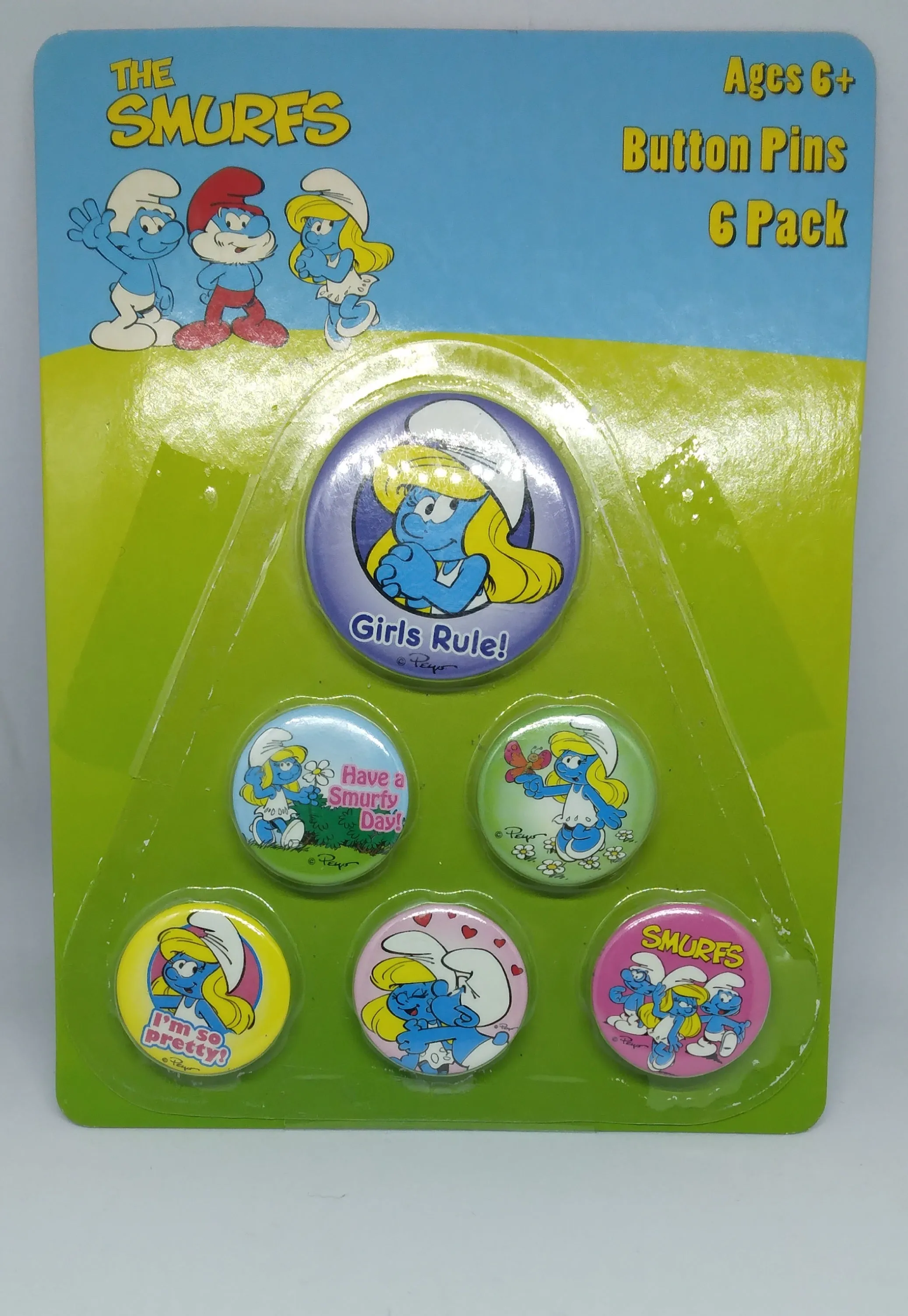 The Smurfs 6 pack of Button Pins