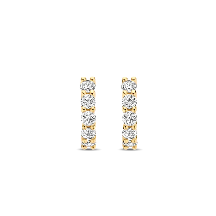 Ti Sento Milano 10mm Zirconia Gold Huggie Hoops