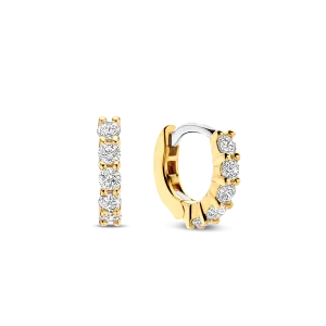 Ti Sento Milano 10mm Zirconia Gold Huggie Hoops