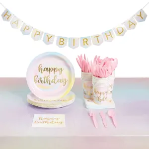 Tie Dye Birthday Party Supplies Dinnerware Set Decorations (Serves