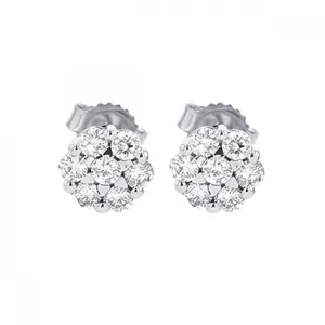 Timeless Round Cut Diamond Cluster Stud Earrings, 0.50 cttw