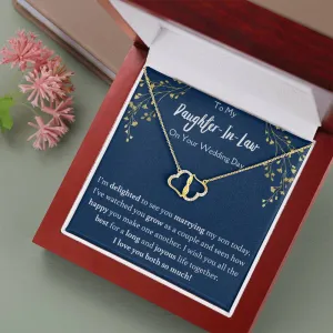 To My Daughter In Law On Your Wedding Day Infinity Hearts Necklace