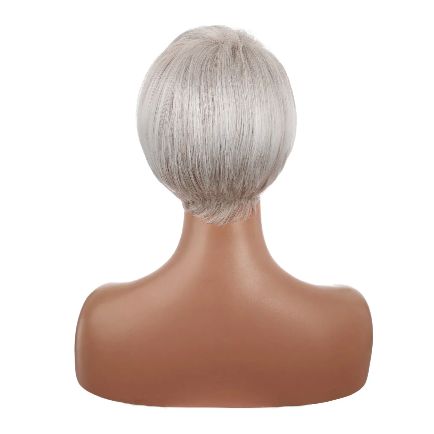 Trianna | Silver Short Pixie Cut Wavy Synthetic Hair Wig with Bangs