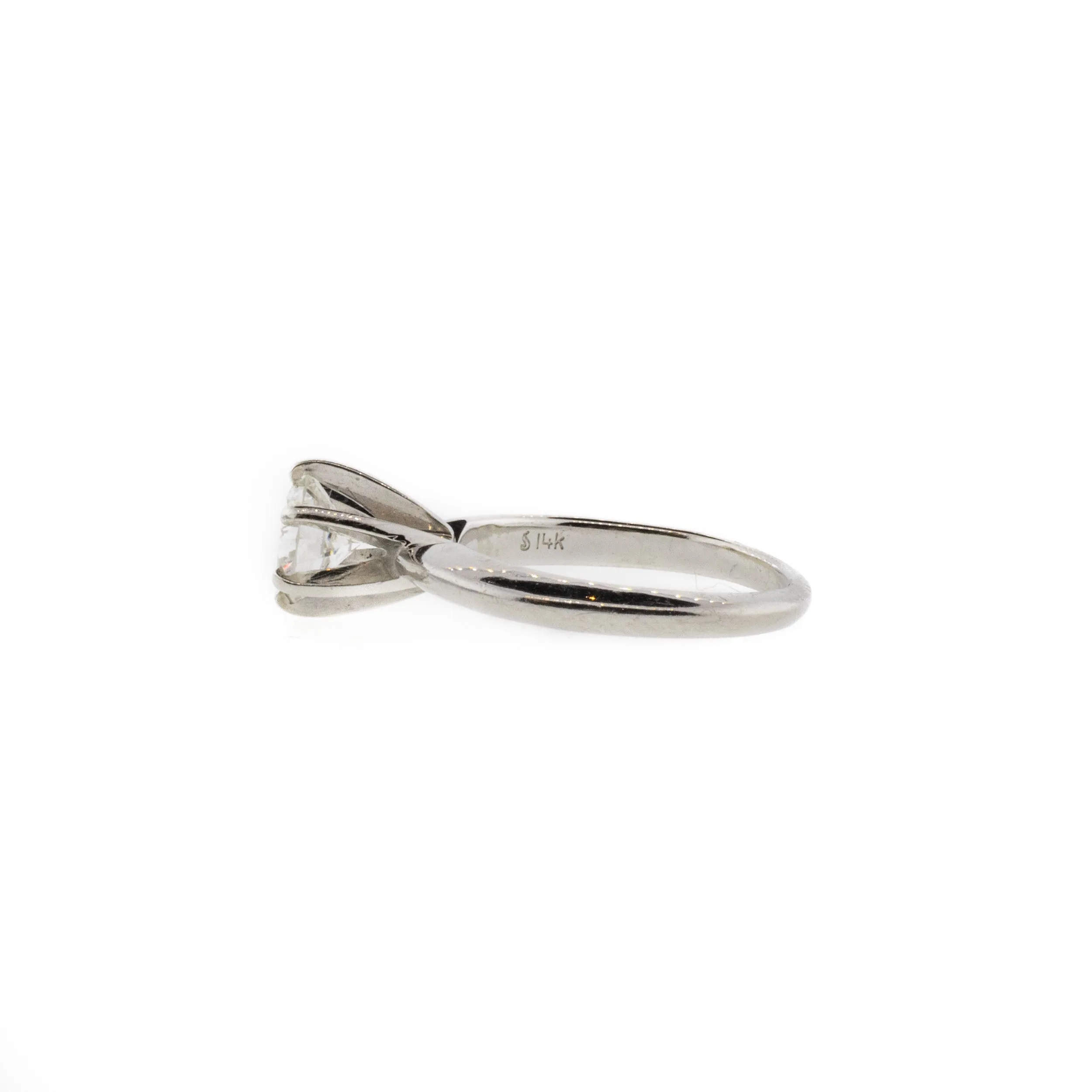 Triple VG Certified Solitaire White Gold Diamond Ring