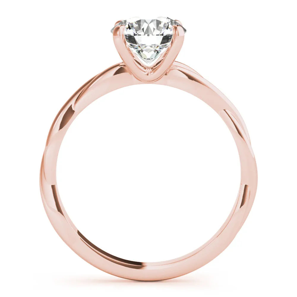 Twisted Vine Round Diamond Solitaire Engagement Ring