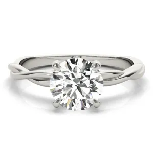 Twisted Vine Round Diamond Solitaire Engagement Ring