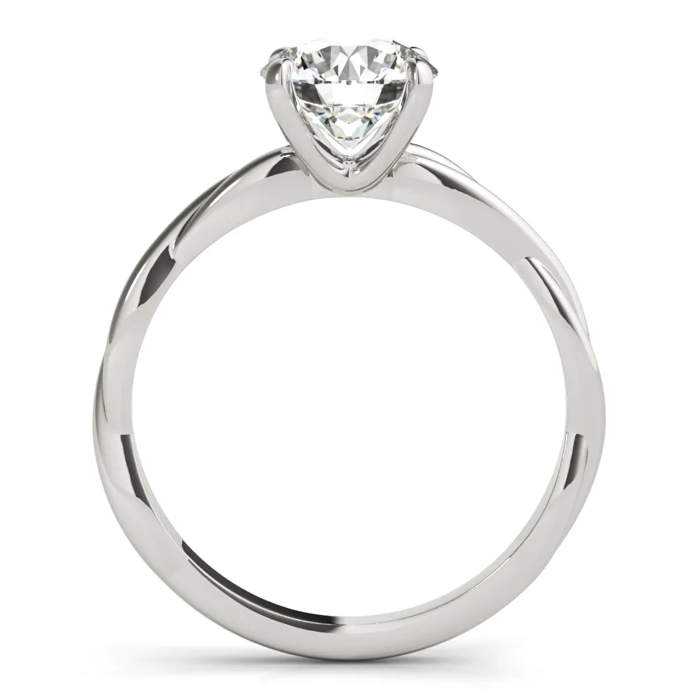 Twisted Vine Round Diamond Solitaire Engagement Ring