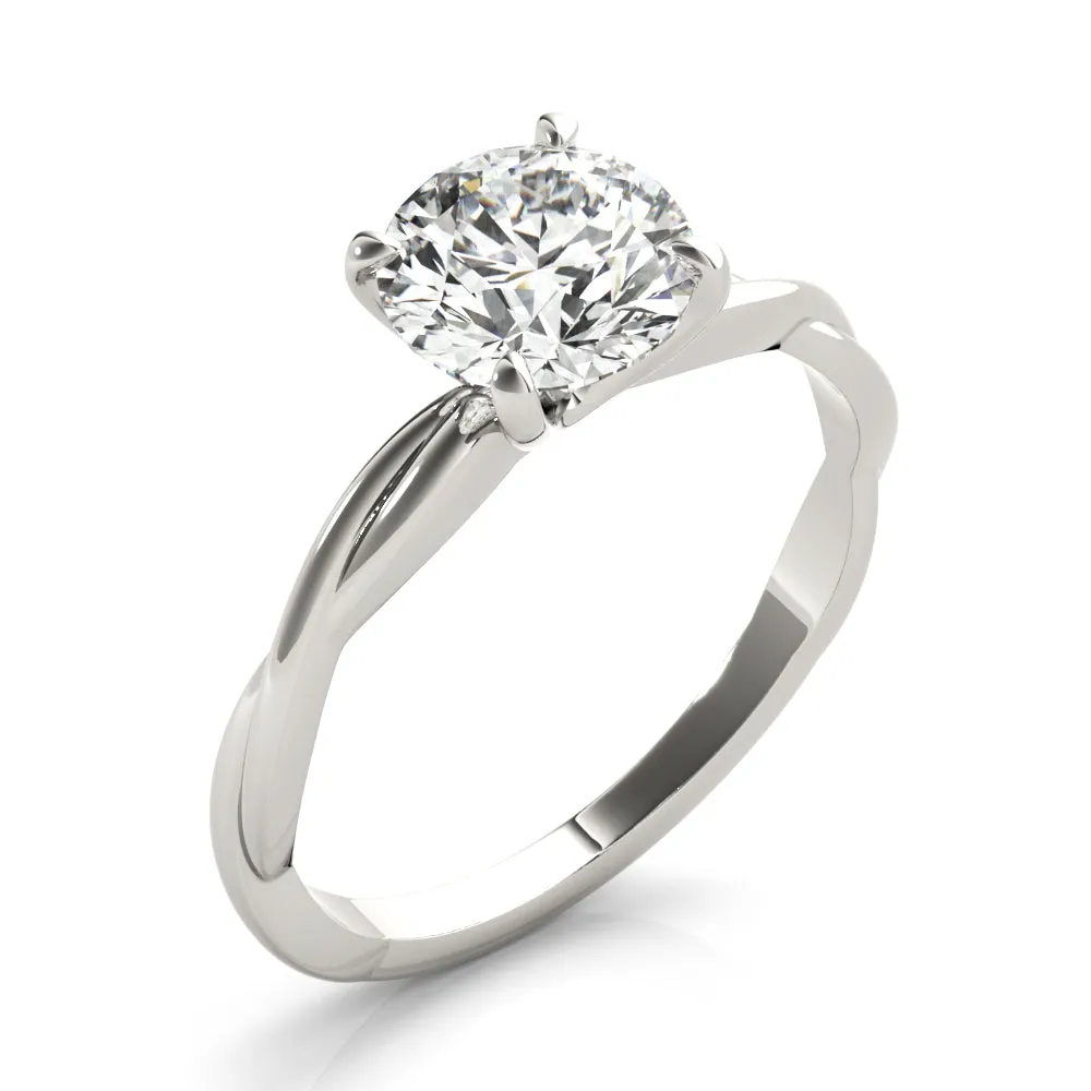 Twisted Vine Round Diamond Solitaire Engagement Ring