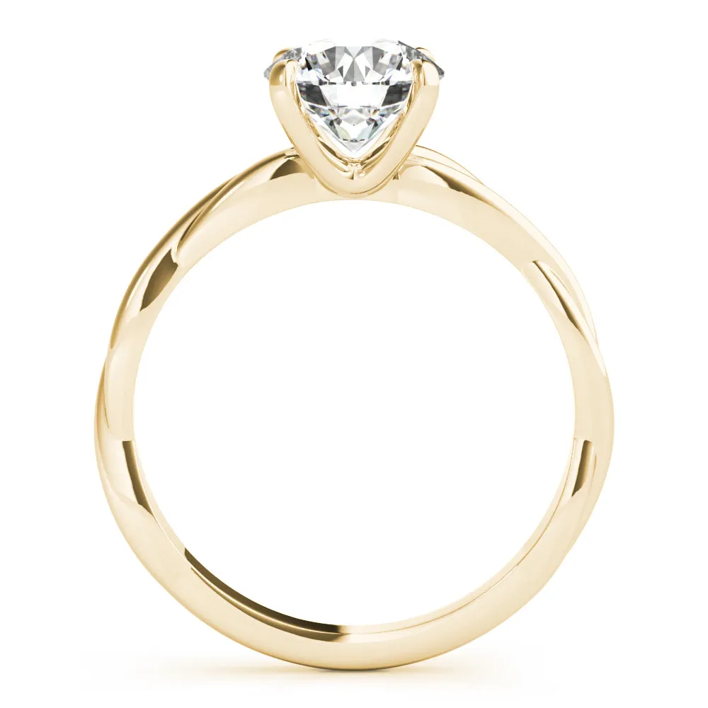 Twisted Vine Round Diamond Solitaire Engagement Ring
