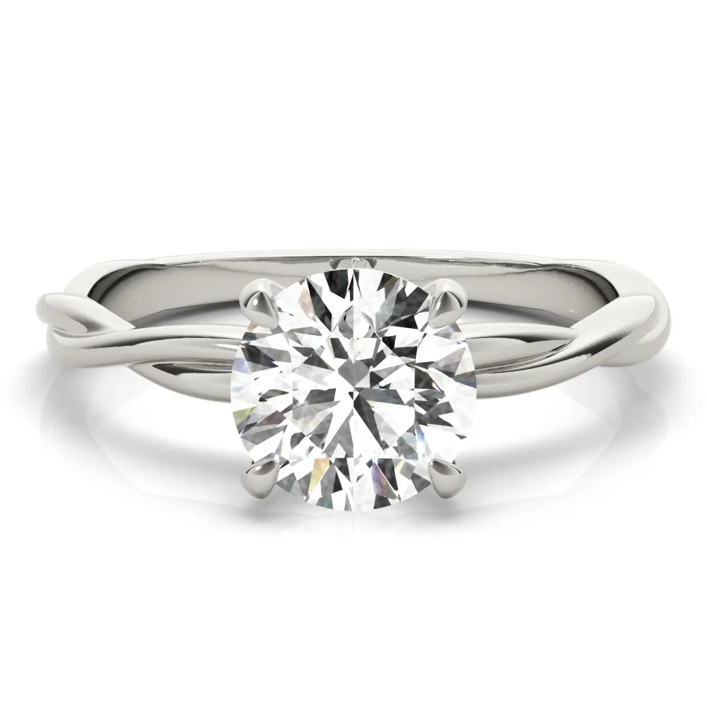 Twisted Vine Round Diamond Solitaire Engagement Ring