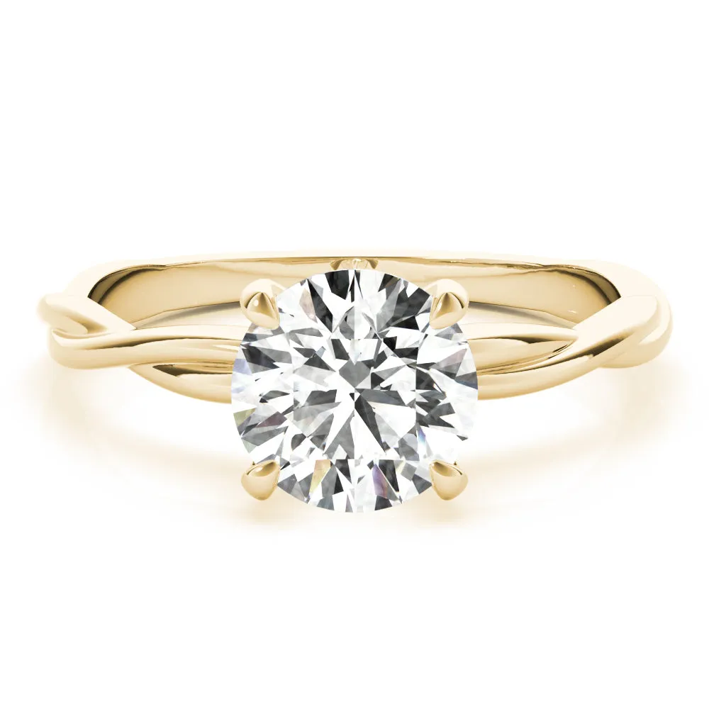 Twisted Vine Round Diamond Solitaire Engagement Ring