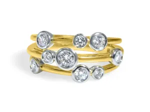 Two Tone Gold & Diamond  Bezel-set Designer Ring