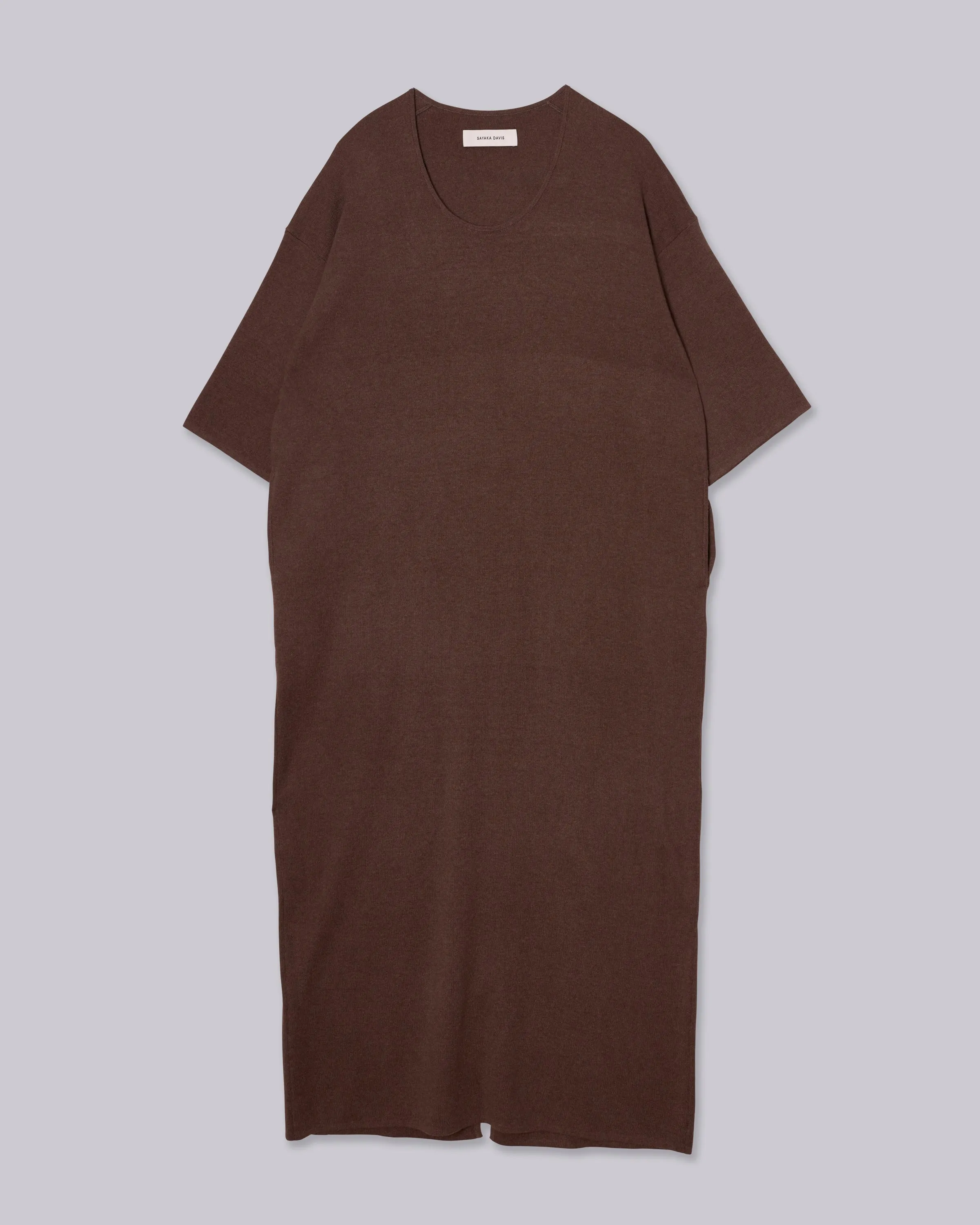 U-Neck Knit Dress in Wood