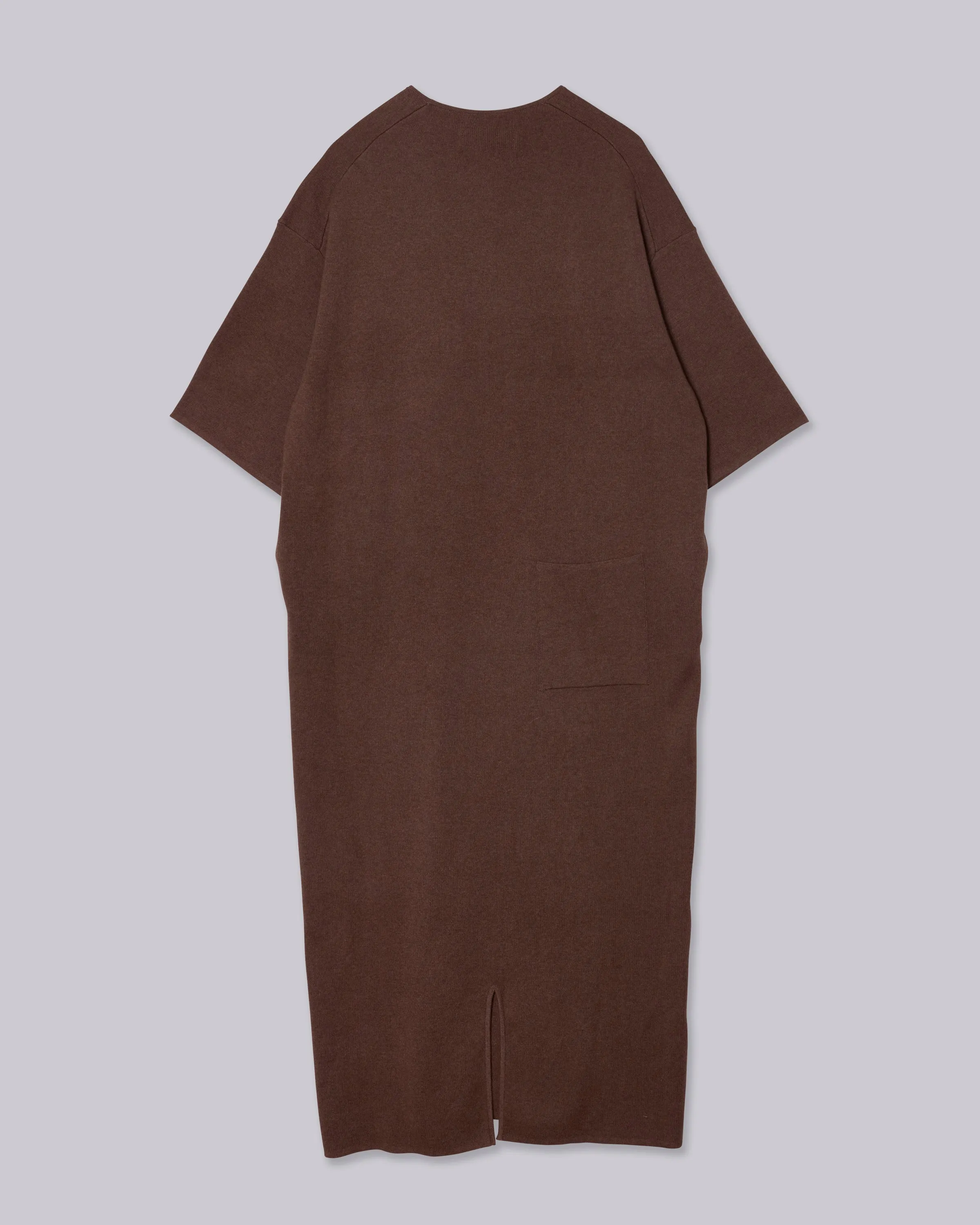 U-Neck Knit Dress in Wood