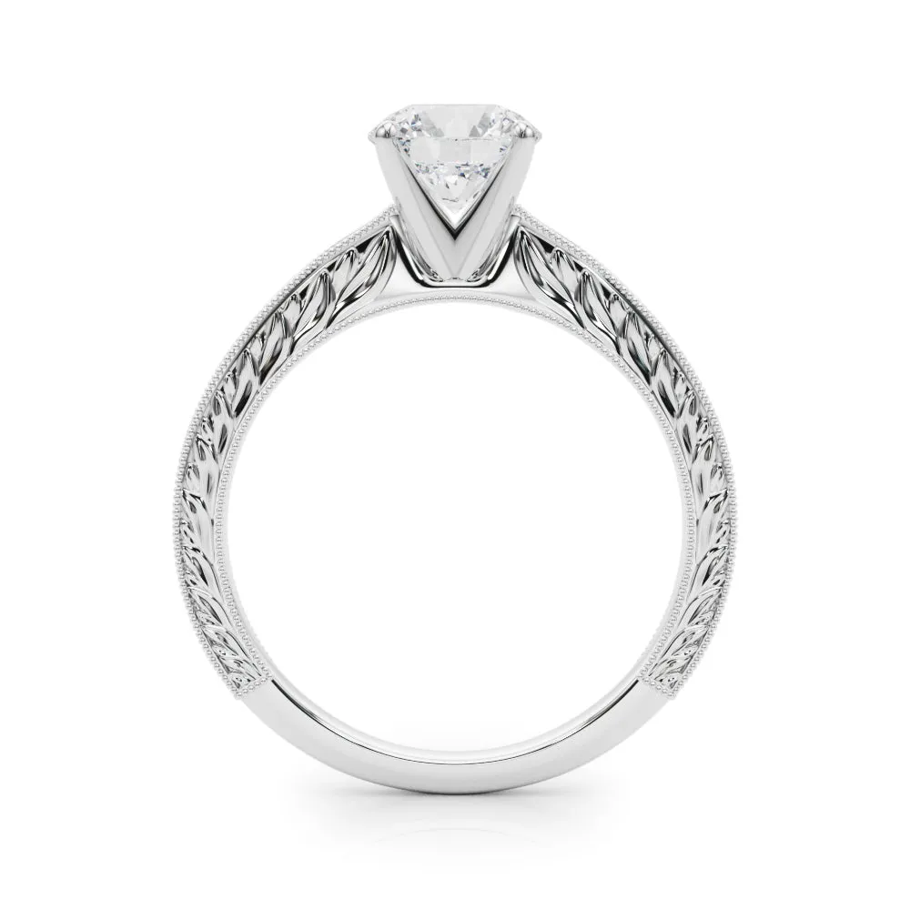 Victoria Round Lab Grown Diamond Solitaire Engagement Ring IGI Certified