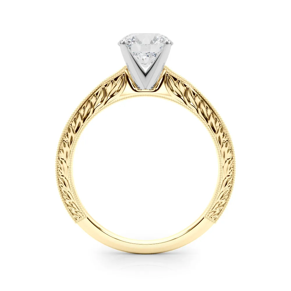 Victoria Round Lab Grown Diamond Solitaire Engagement Ring IGI Certified