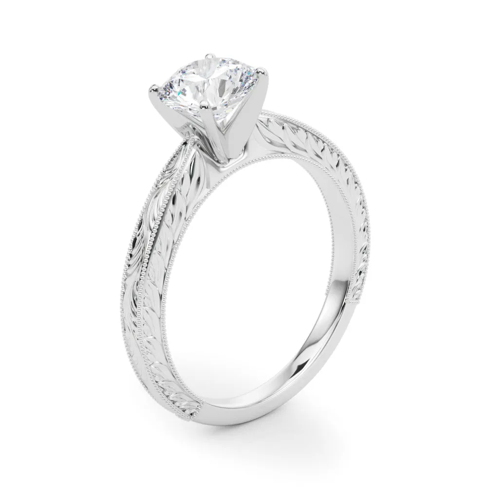Victoria Round Lab Grown Diamond Solitaire Engagement Ring IGI Certified