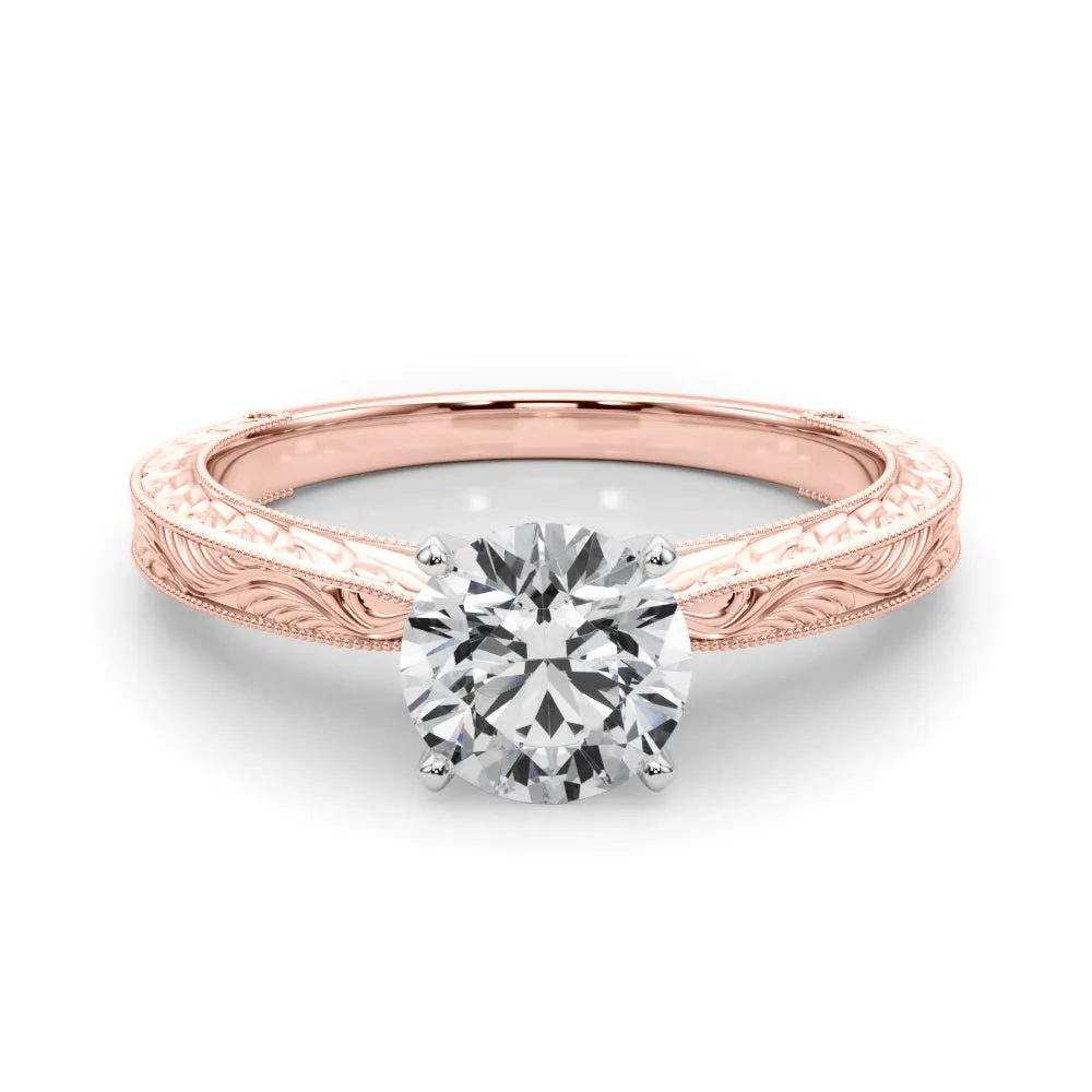 Victoria Round Lab Grown Diamond Solitaire Engagement Ring IGI Certified