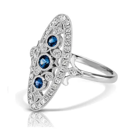 Vintage Inspired 0.35 ct. Natural Blue Sapphire Ring