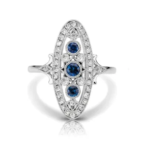 Vintage Inspired 0.35 ct. Natural Blue Sapphire Ring