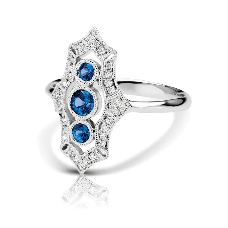 Vintage Inspired 0.40 ct. Natural Blue Sapphire Ring