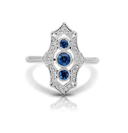 Vintage Inspired 0.40 ct. Natural Blue Sapphire Ring