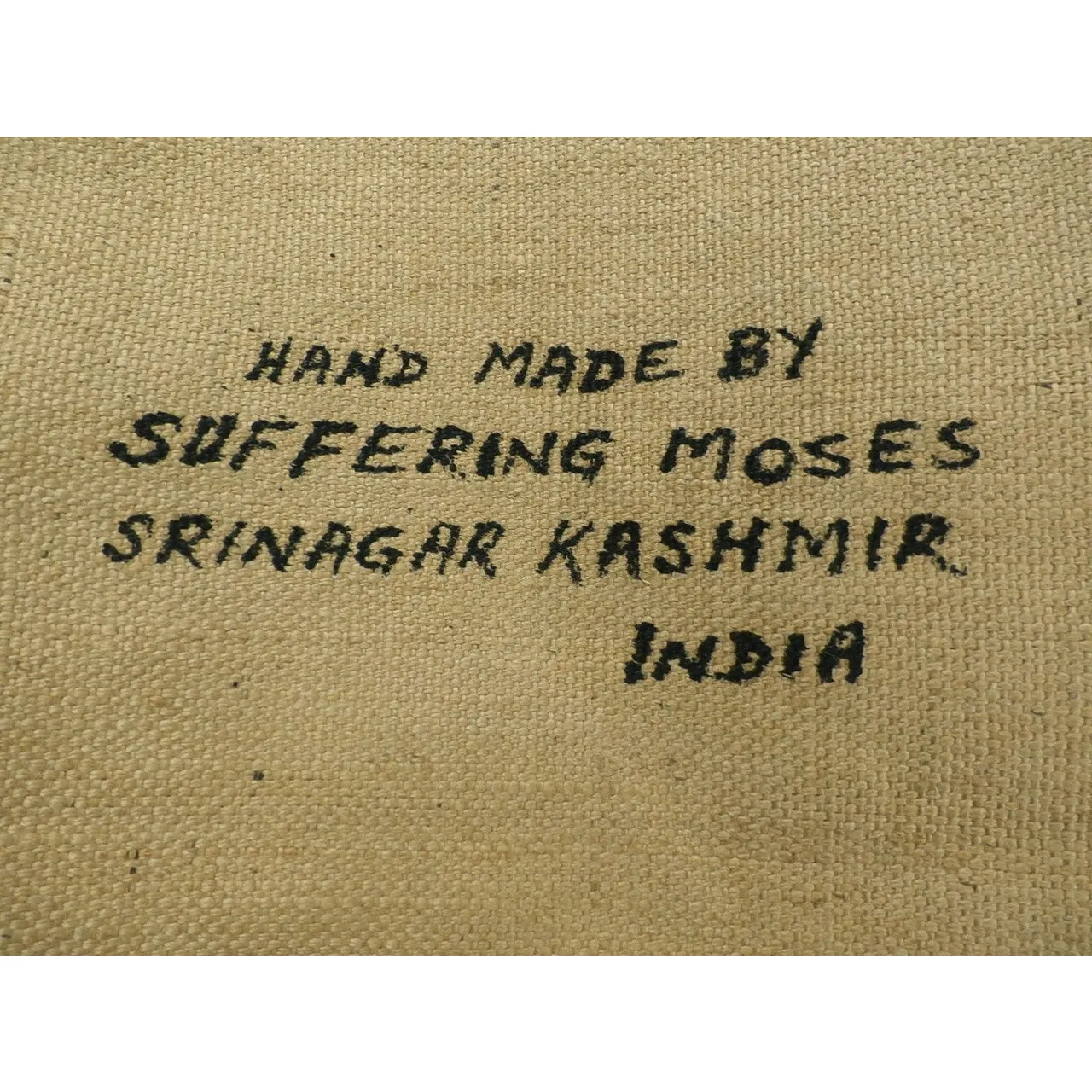 Vintage Wool Rug Hand  Made Floral 44"X83" Suffering Moses Srinagar Kashmir 1959