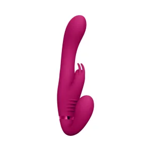 VIVE SUKI Rechargeable Triple Motor Pulse-Wave Vibrating Silicone Strapless Strap-On