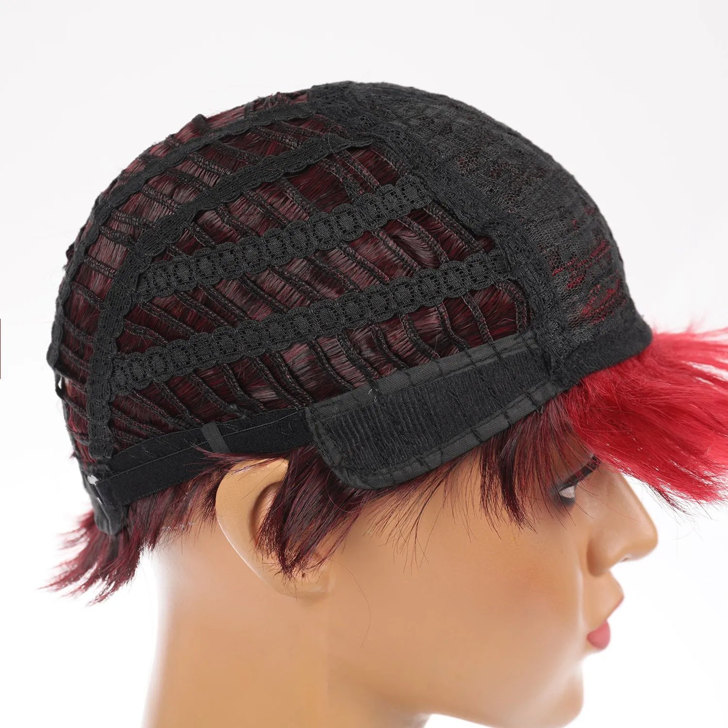 Vivian | Wine Red Short Pixie Cut Wavy Synthetic Hair Wig