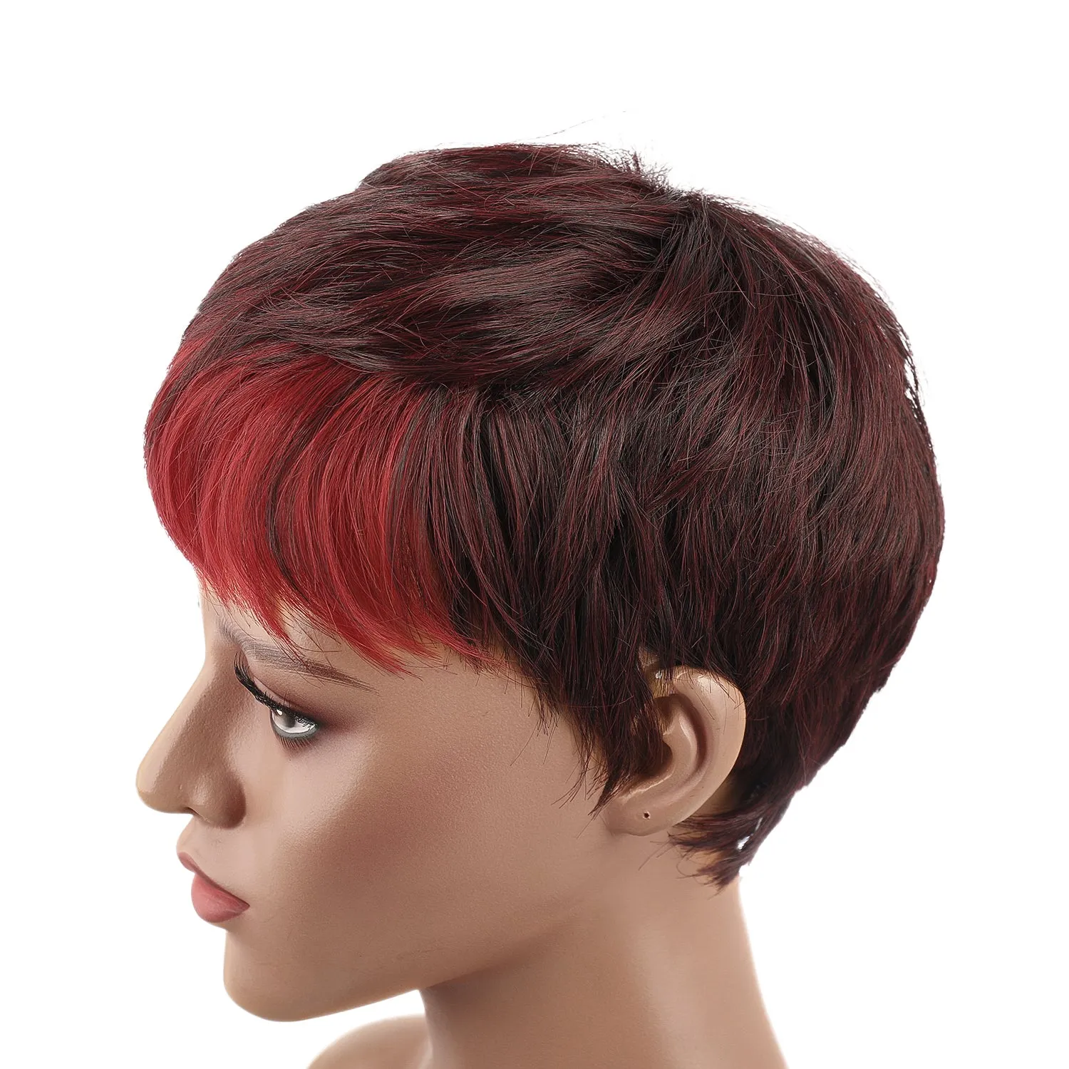 Vivian | Wine Red Short Pixie Cut Wavy Synthetic Hair Wig
