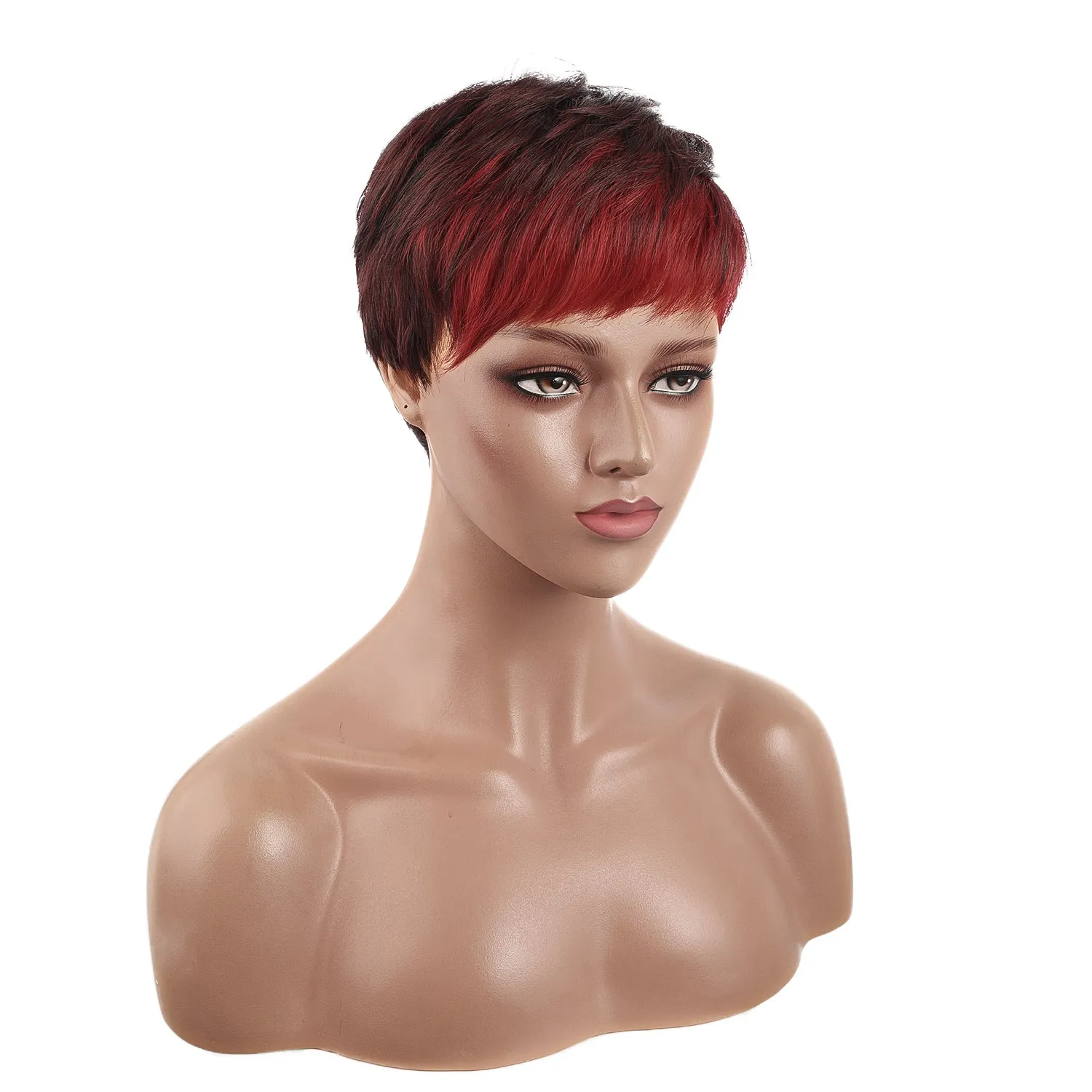 Vivian | Wine Red Short Pixie Cut Wavy Synthetic Hair Wig
