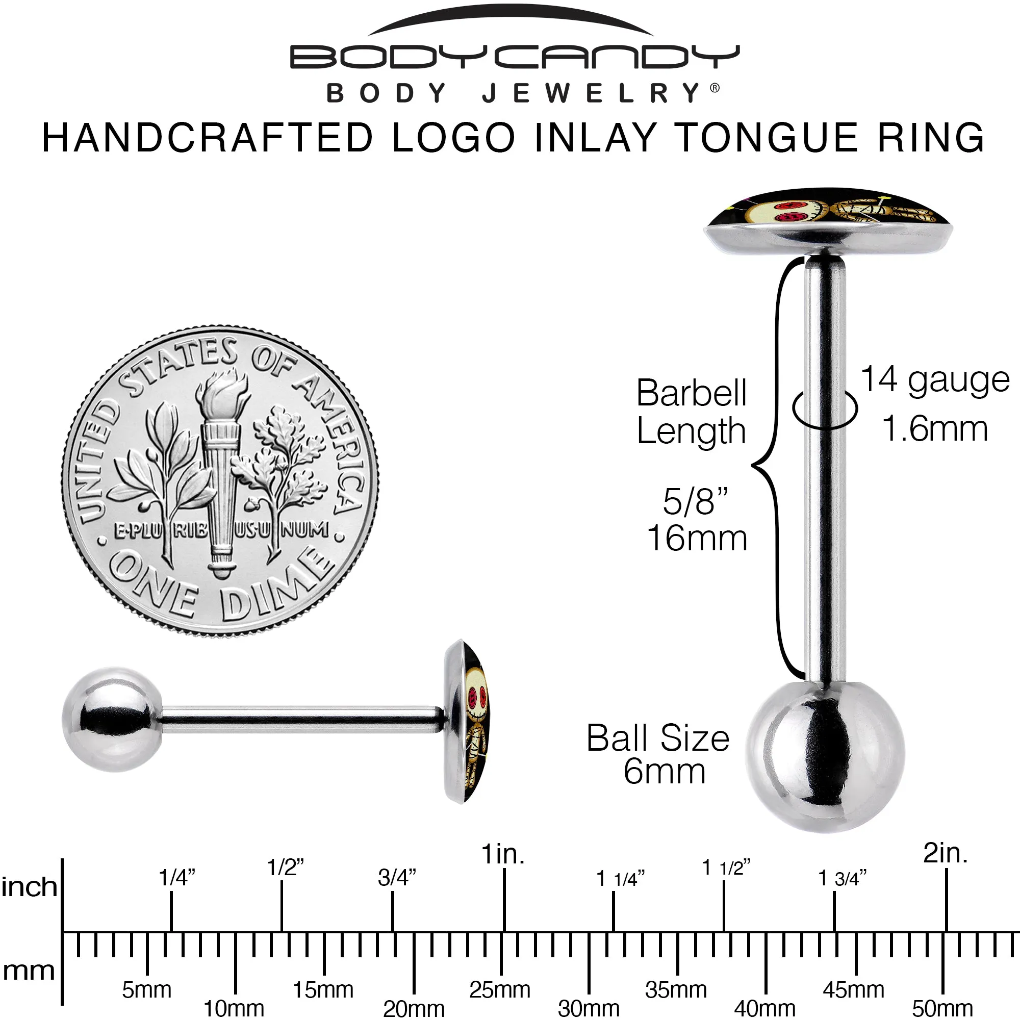Voodoo Doll Barbell Tongue Ring