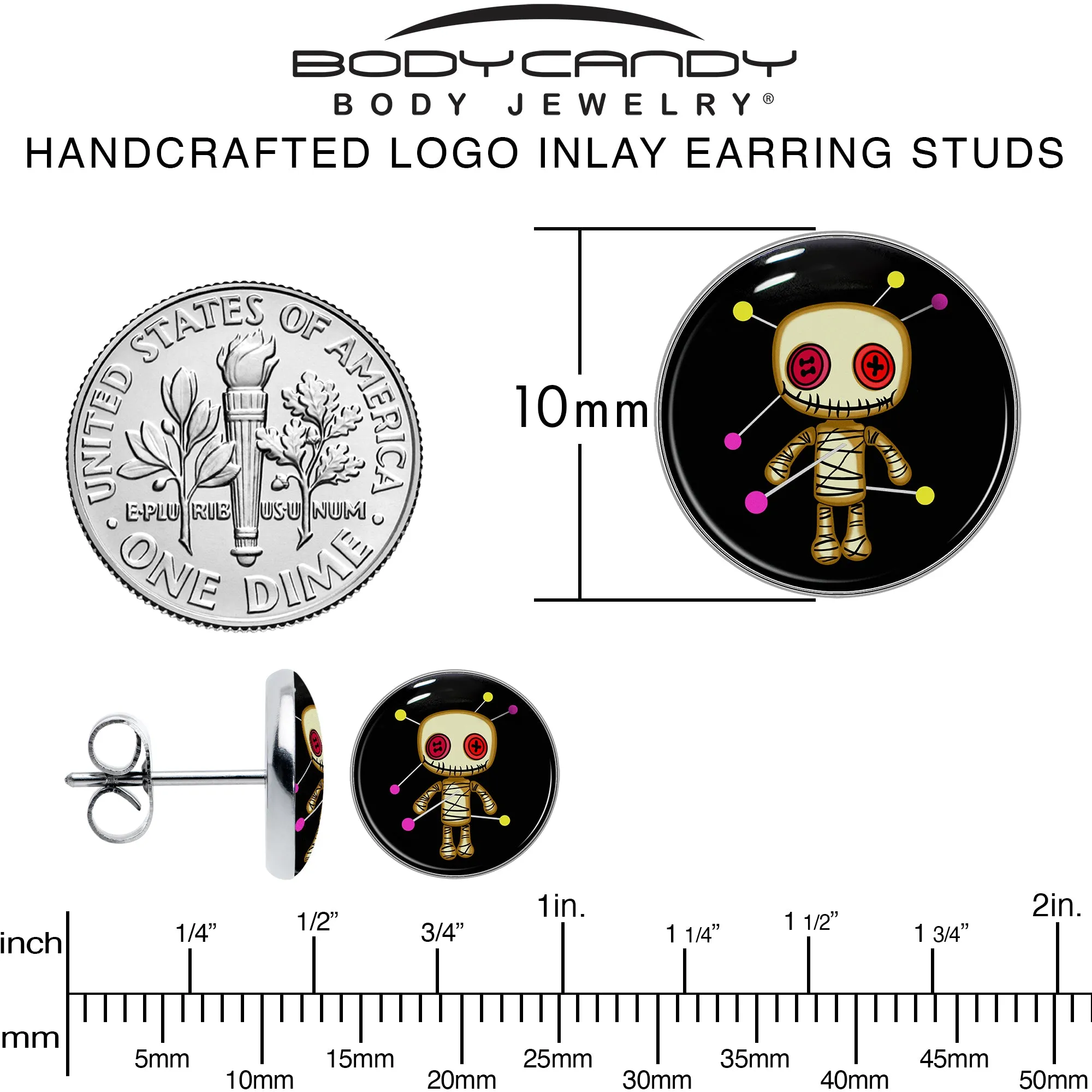 Voodoo Doll Stud Earrings