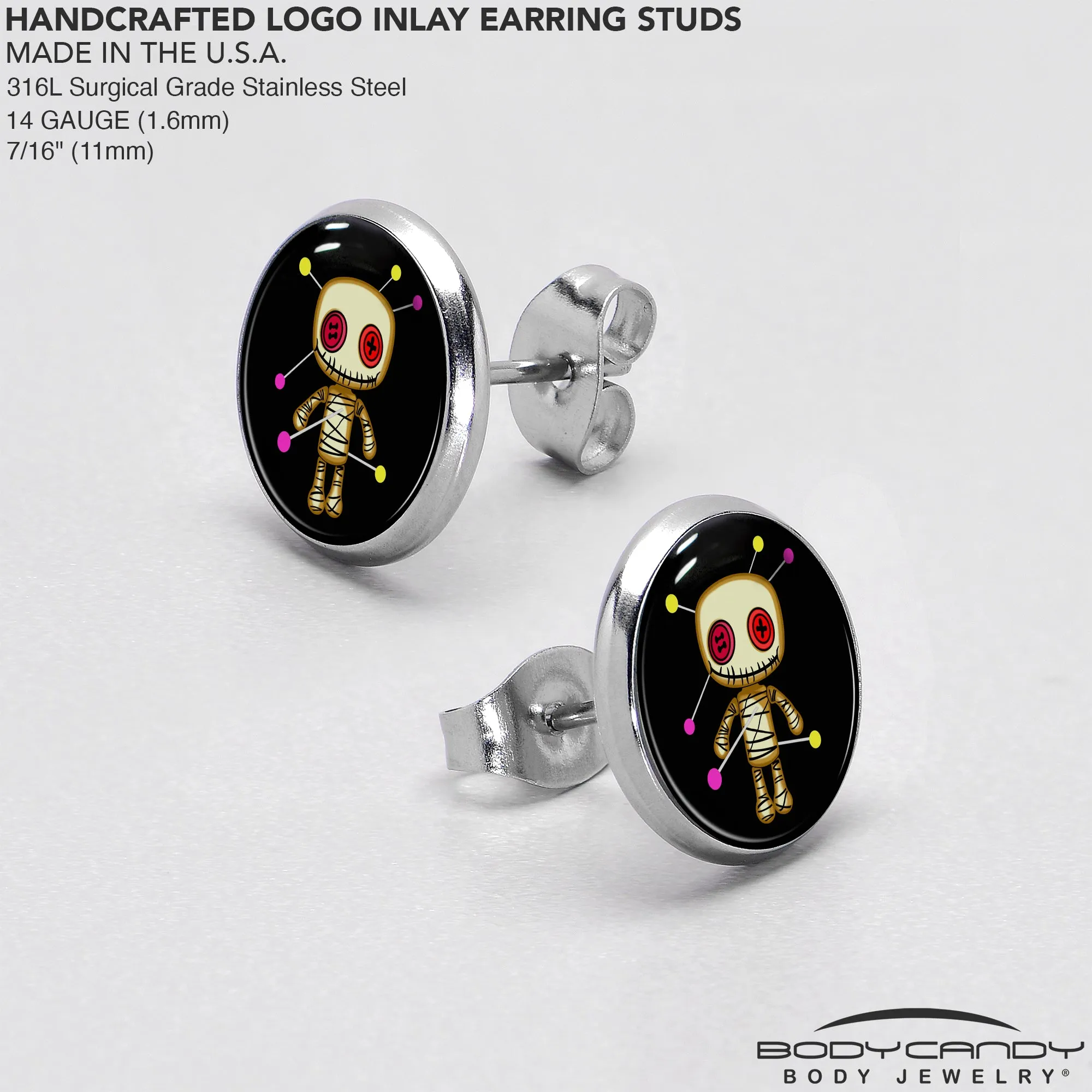 Voodoo Doll Stud Earrings