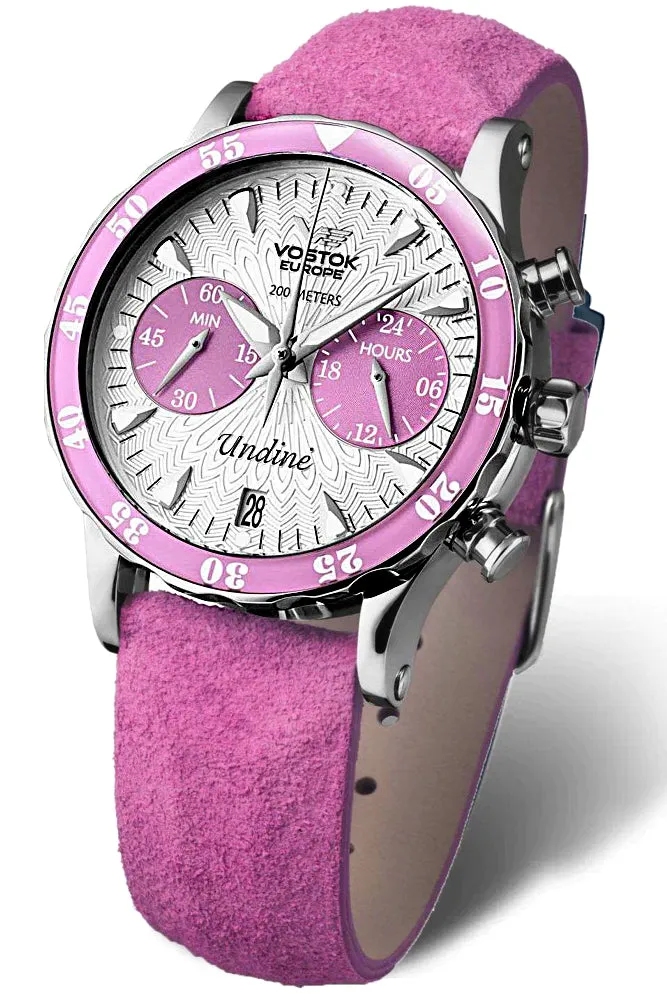 Vostok-Europe Undine Collection, Passionate Pink Chronograph,  VK64-515A525