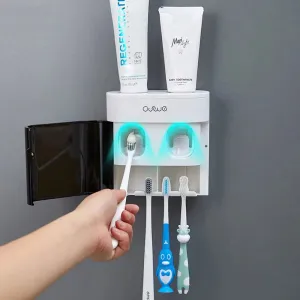 Wall Mountable Automatic Toothpaste Squeezer Toothpaste Dispenser Magnetic Toothbrush Holder Toothpaste Rack Bathroom Accessories