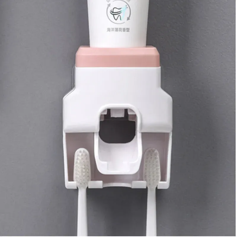 Wall Mountable Automatic Toothpaste Squeezer Toothpaste Dispenser Magnetic Toothbrush Holder Toothpaste Rack Bathroom Accessories