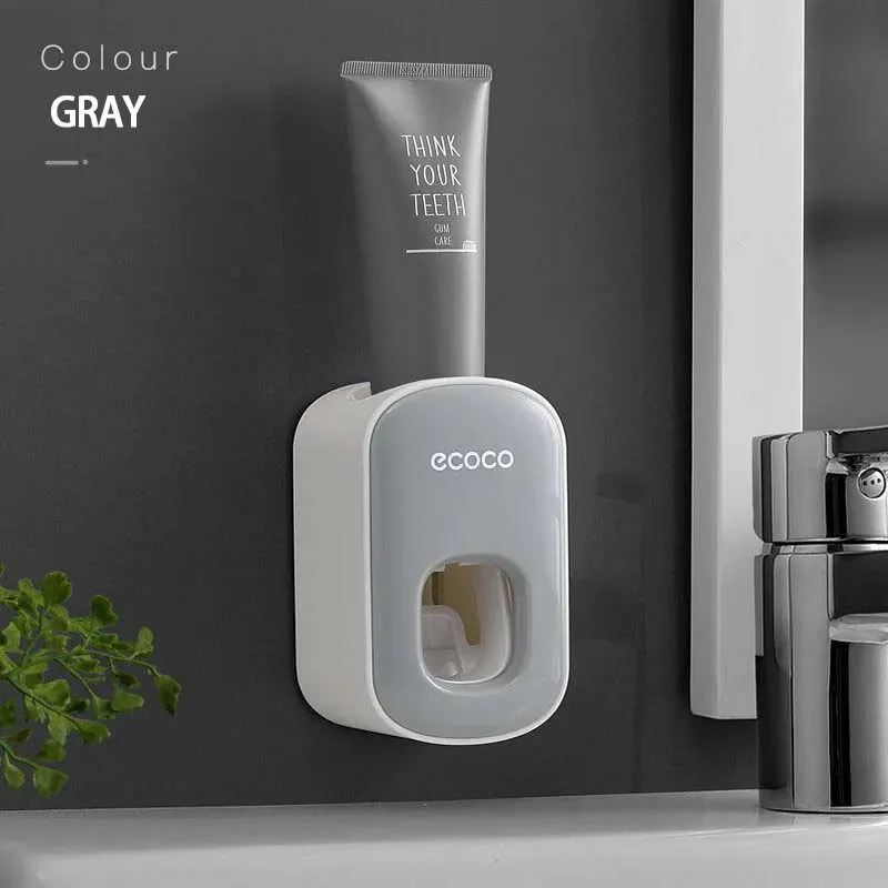 Wall Mountable Automatic Toothpaste Squeezer Toothpaste Dispenser Magnetic Toothbrush Holder Toothpaste Rack Bathroom Accessories