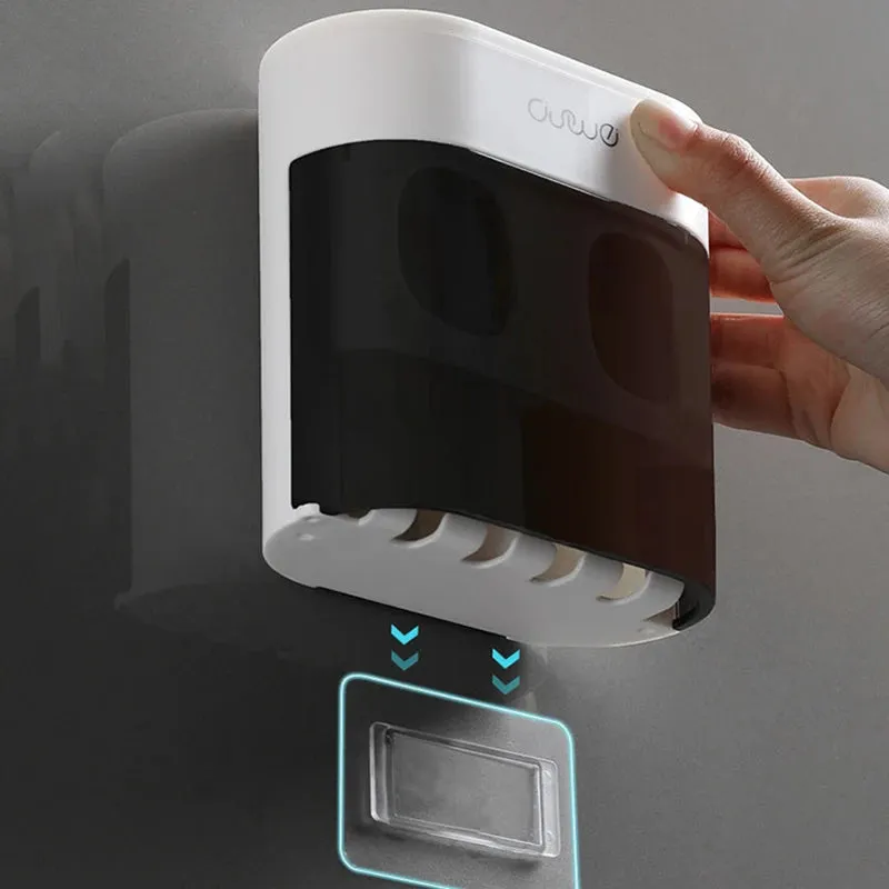 Wall Mountable Automatic Toothpaste Squeezer Toothpaste Dispenser Magnetic Toothbrush Holder Toothpaste Rack Bathroom Accessories