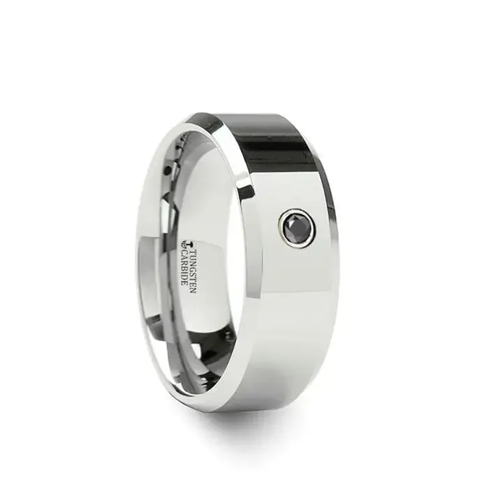Westminster Tungsten & Single Black Diamond Band