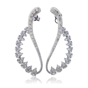 White Gold and Diamond Dangle Earrings