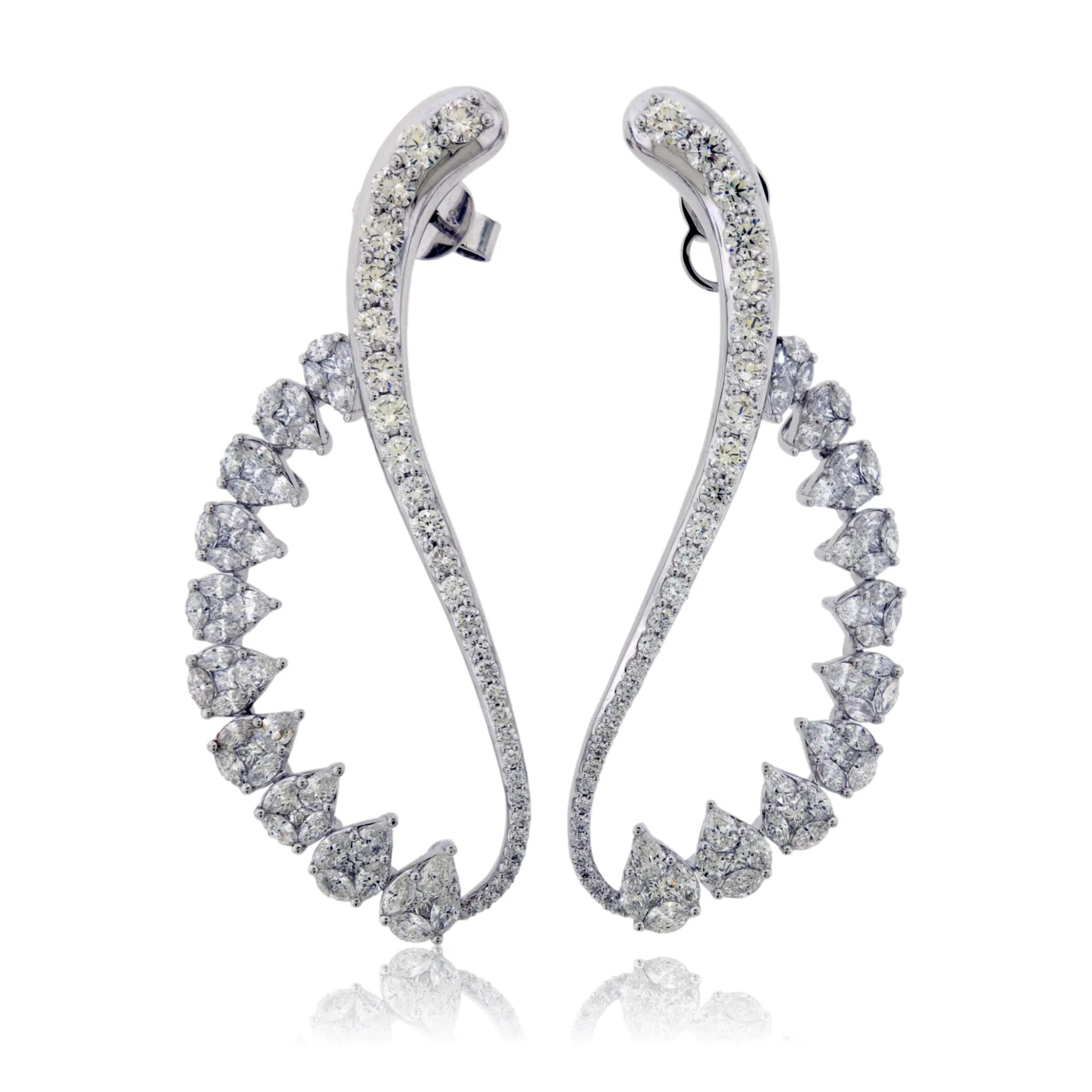White Gold and Diamond Dangle Earrings