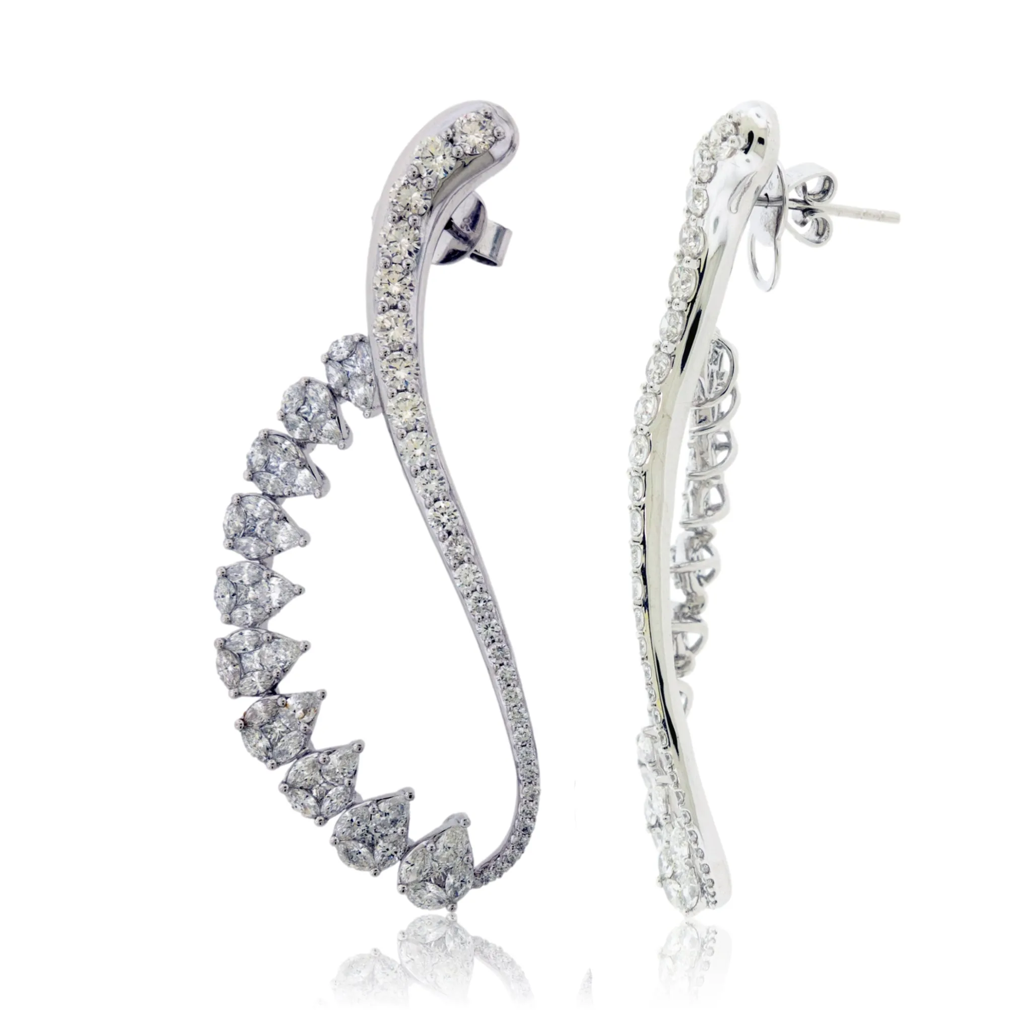 White Gold and Diamond Dangle Earrings