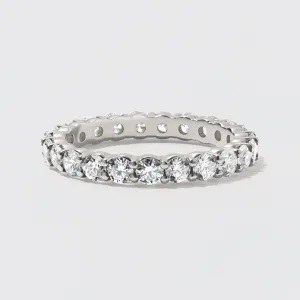 White Gold Diamond Eternity Wedding Band - Polished 2.5mm